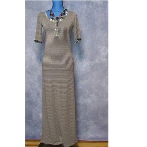 Sofi Made in Italy Long Glitter Striped Dress Sz S